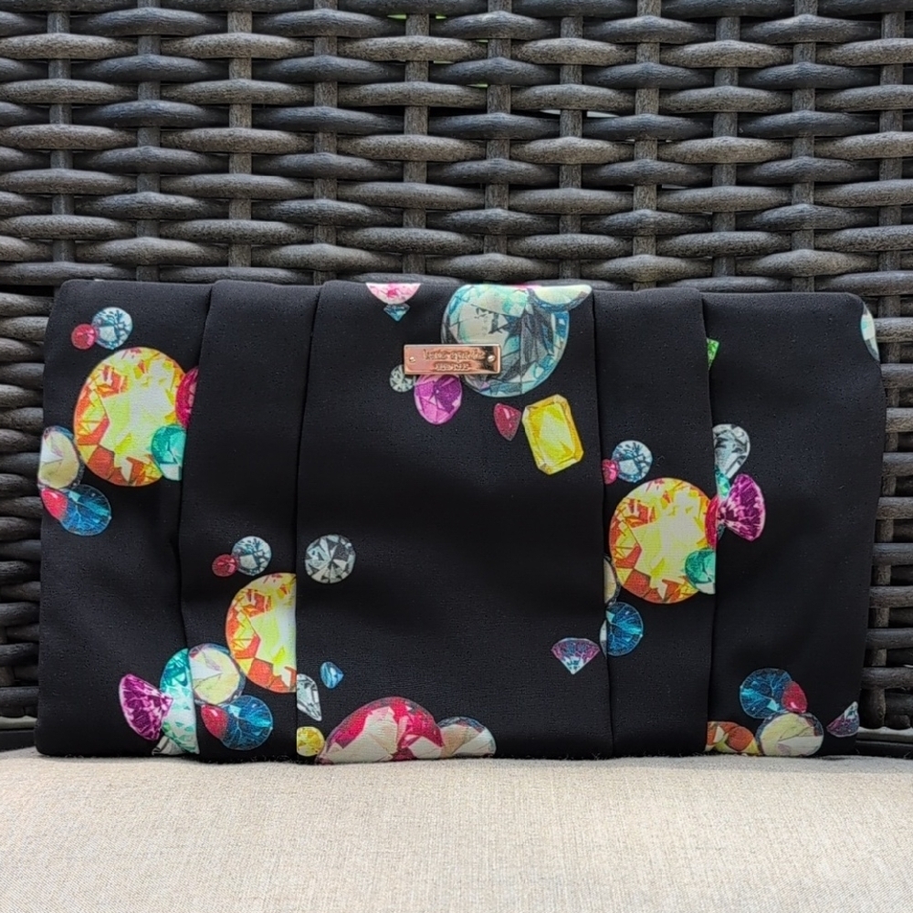 Kate Spade New York KingsJewels Print Kaleidoball Satin Clutch